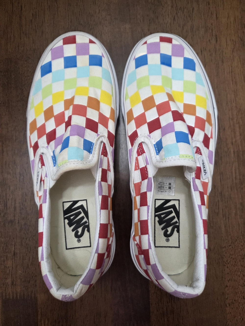 Vans Women's Multicolor Checkerboard Slip-On Flats